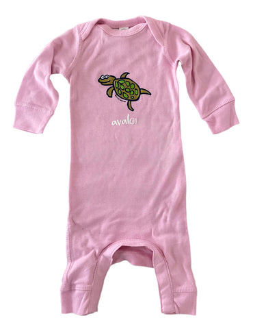 Avalon Infant Long Romper Turtle Pink