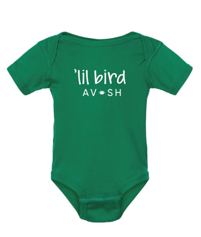 ‘lil bird Kelly Green Onesie