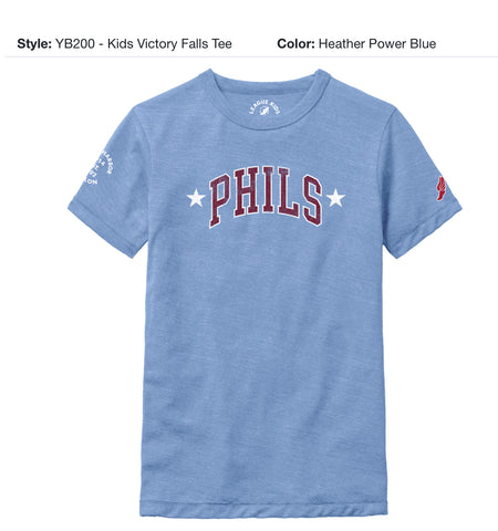 Kids Phils Victory Falls Tee - Heather Power Blue