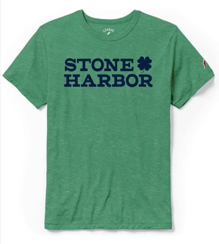 Unisex Stone Harbor Clover Victory Falls Tee - Heather Kelly Green