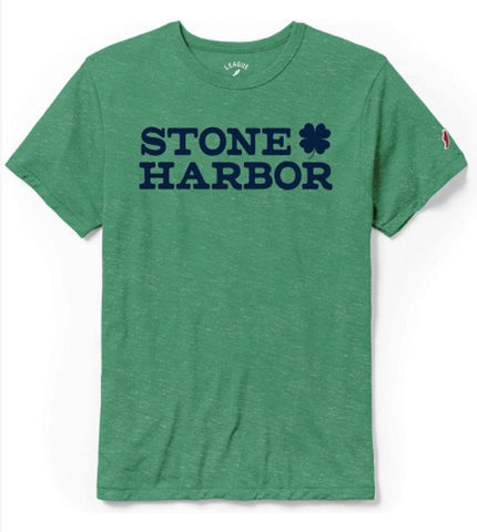 Unisex Stone Harbor Clover Victory Falls Tee - Heather Kelly Green