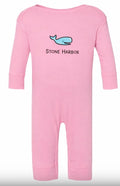 Stone Harbor Infant Long Romper Whale Pink