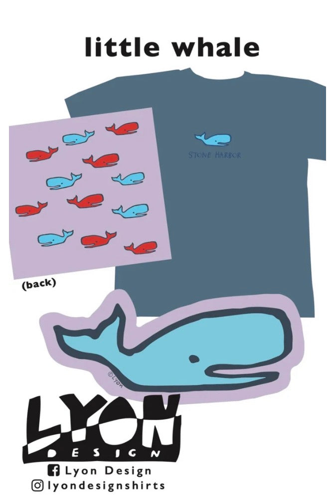 Avalon Adult Whale Bluejean Tee  (design on back too)