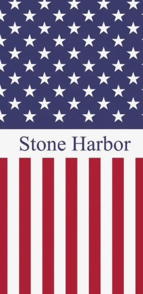 Stone Harbor Flag Beach Towel 30"x60"