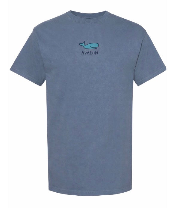 Avalon Adult Whale Bluejean Tee  (design on back too)
