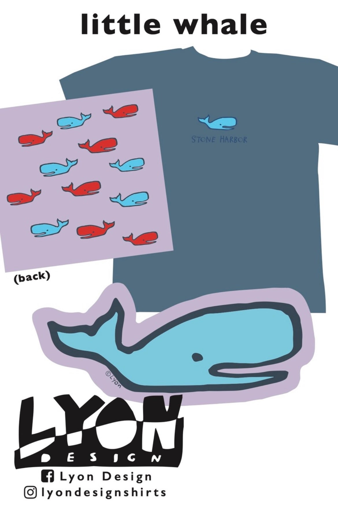 Stone Harbor Kids Whale Bluejean  (design on back too)
