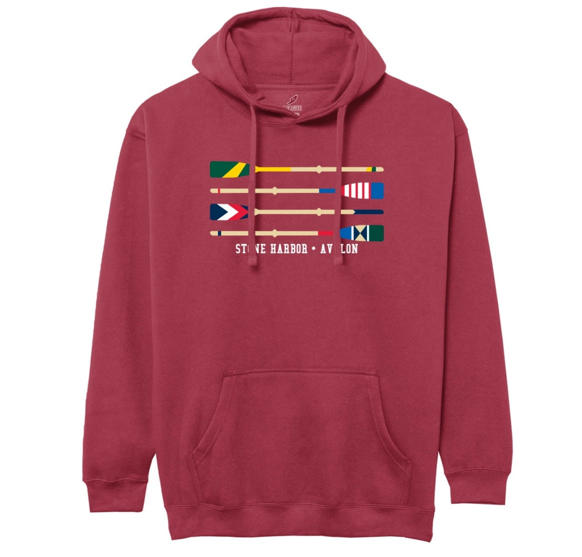 Unisex Stone Harbor Avalon Embroidered Oars Essential Hood 2.0 - Cardinal