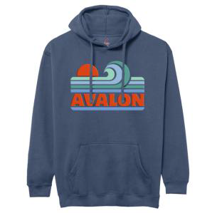 Mens Avalon Wave Hood - Indigo appliqué