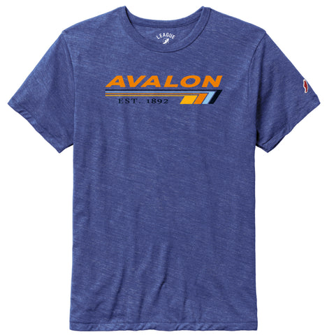 Unisex Avalon Stripes Triblend Victory Falls Tee - Heather Royal ** 20% END OF SUMMER SALE