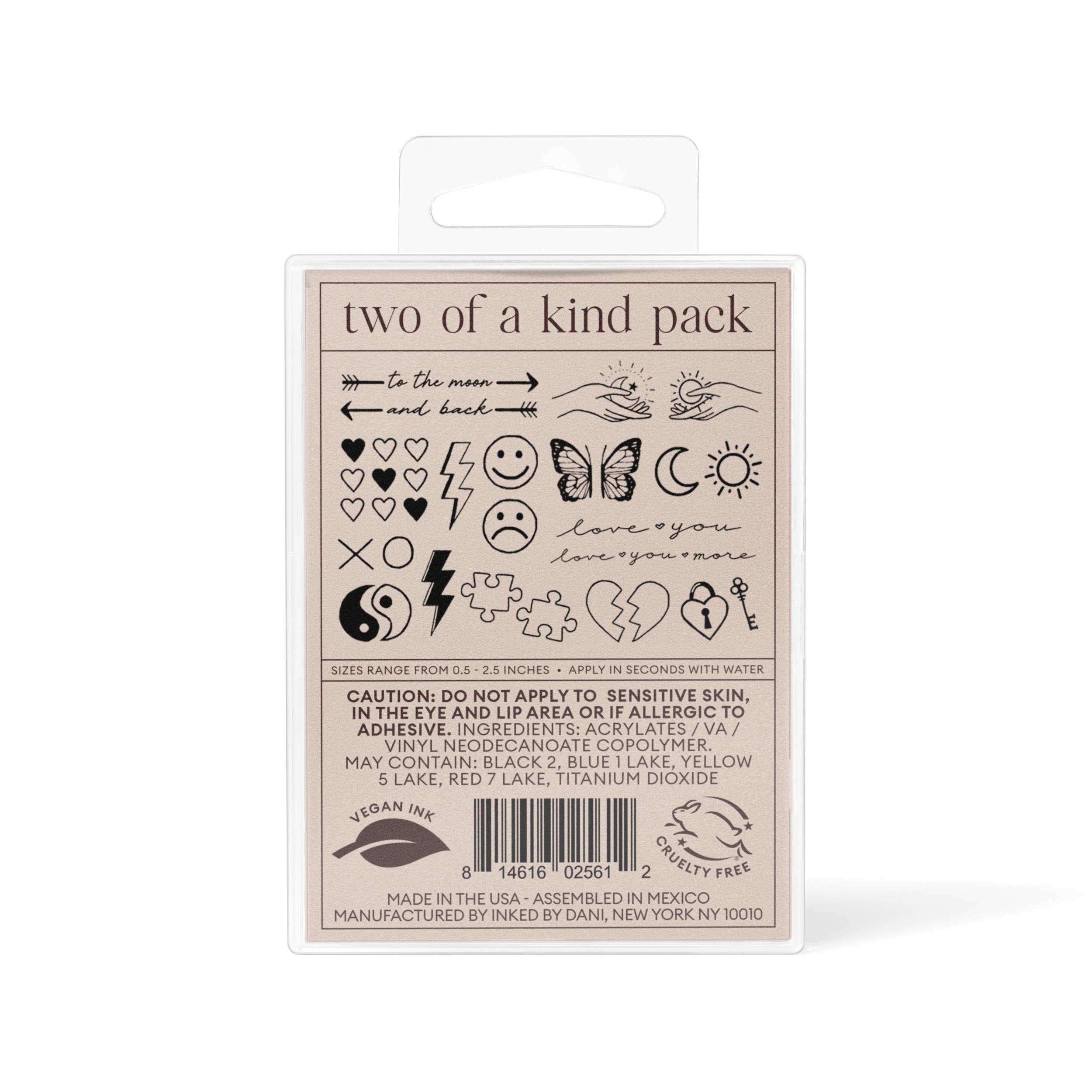 Two of A Kind Temporary Tattoo Pack