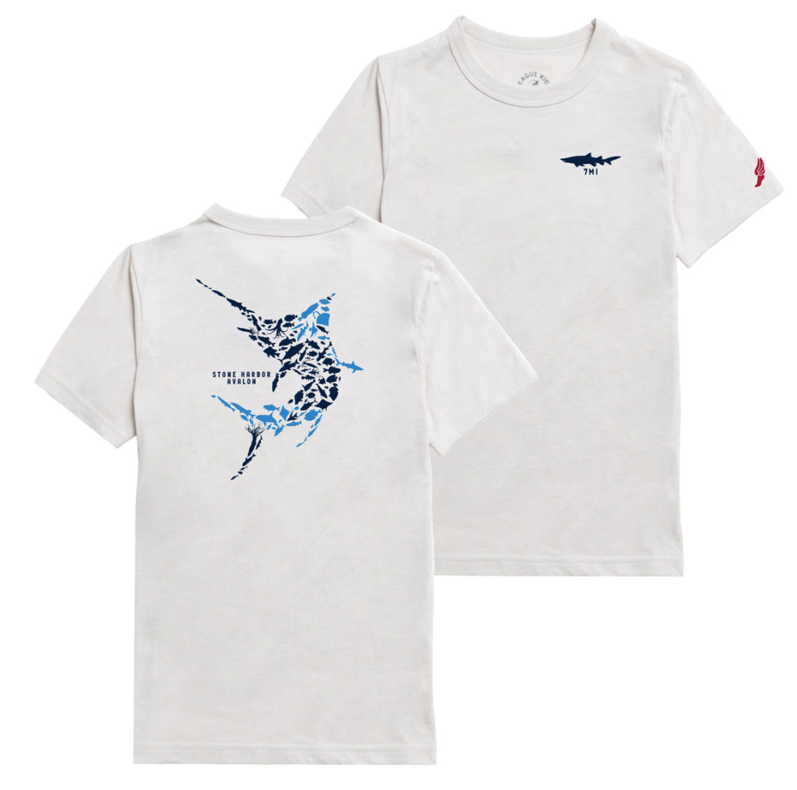 Kids 7 Mile Island Shoalfish Tee - Heather Canvas