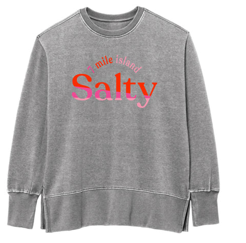 Women's 7 Mile Island Salty Weathered Fleece Crew - Heather Smoked Pearl