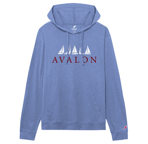 Men's Avalon Jersey Slub Long Sleeve Hoodie - Power Blue
