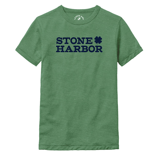 Kids Stone Harbor Clover Victory Falls Tee - Heather Kelly Green