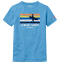 Kids League Shore Surfer Tee - Heather Power Blue