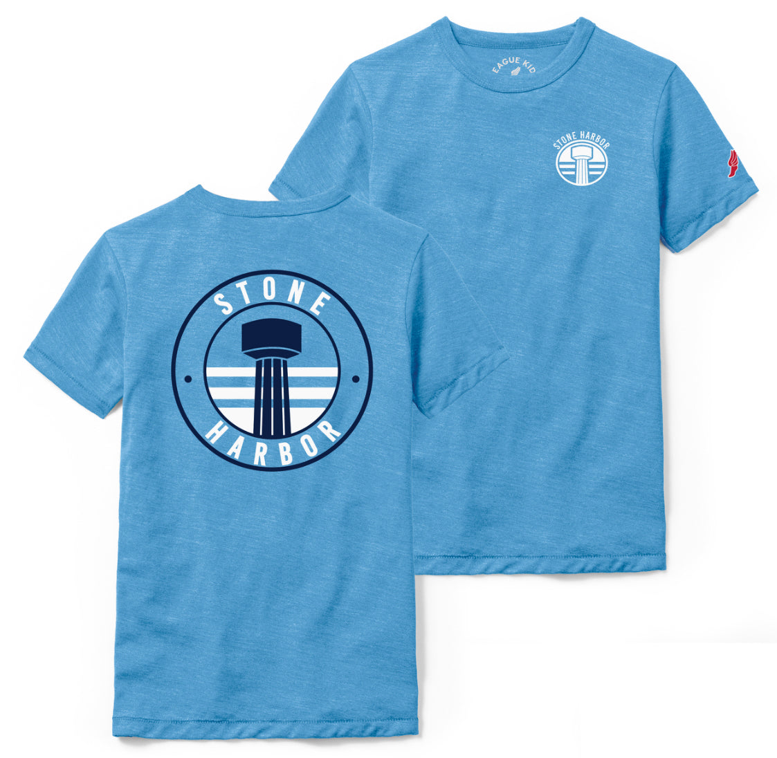 Kids Stone Harbor Water Tower Tee - Heather Power Blue