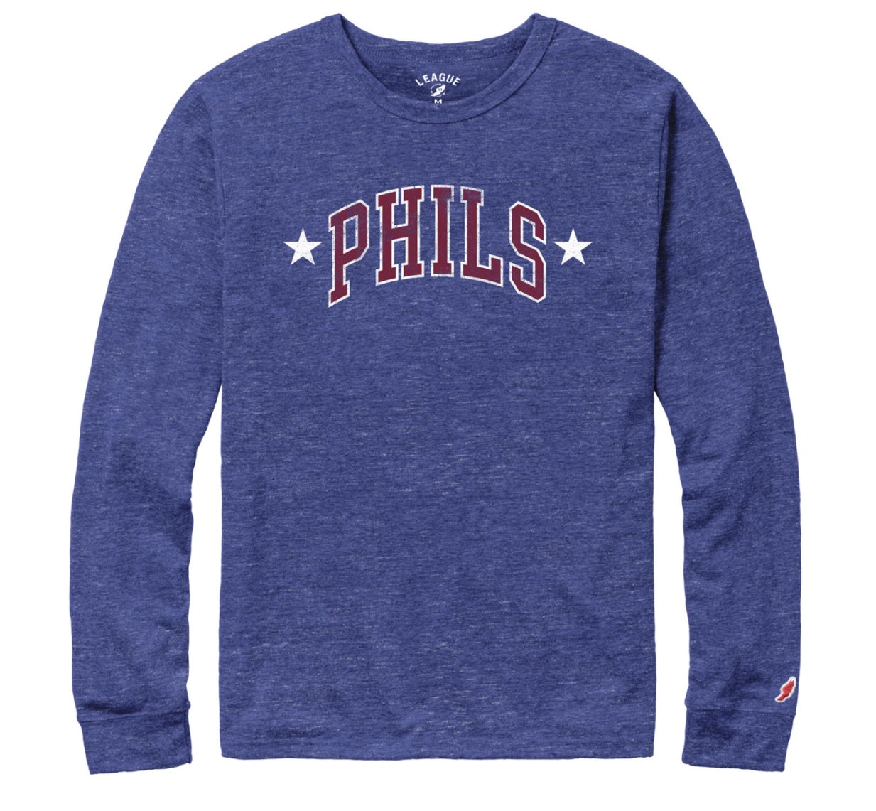 Unisex Phils Long Sleeve Tee - Heather Royal Blue