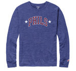 Unisex Phils Long Sleeve Tee - Heather Royal Blue
