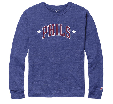 Unisex Phils Long Sleeve Tee - Heather Royal Blue