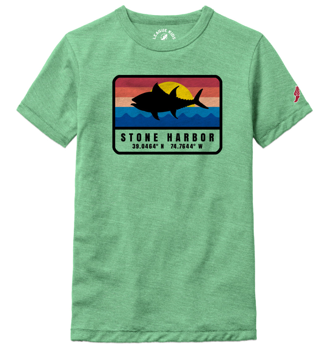 Kids Stone Harbor Big Tuna Tee - Heather Mint