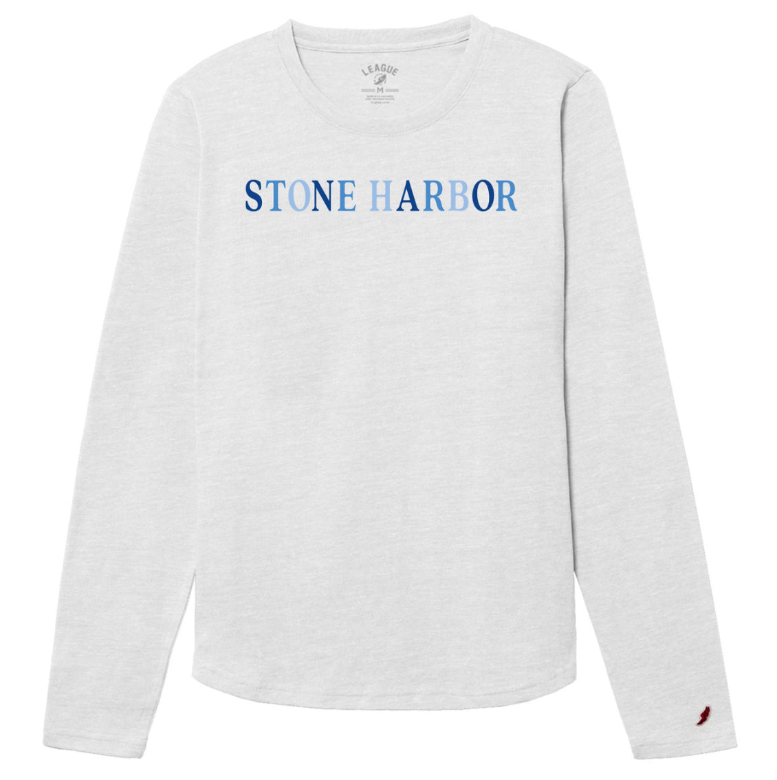Women's Stone Harbor Candy Intramural Long Sleeve Tee - Heather Varsity White