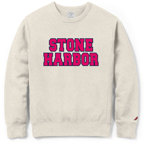 Stone Harbor Stadium Crew Unisex Fit - Oatmeal with Pink