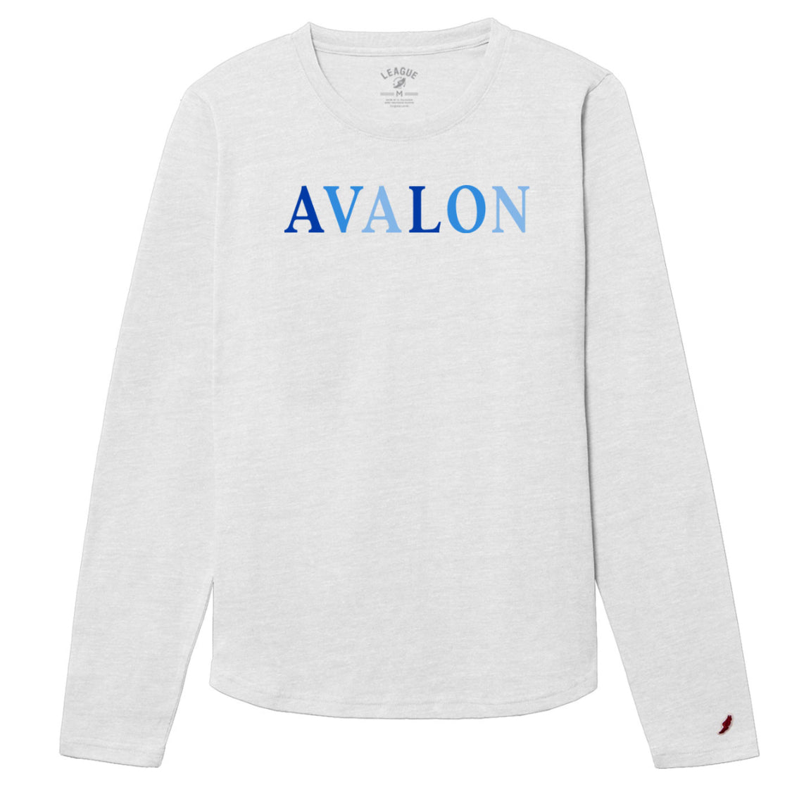 Women's Avalon Candy Intramural Long Sleeve Tee - Heather Varsity White