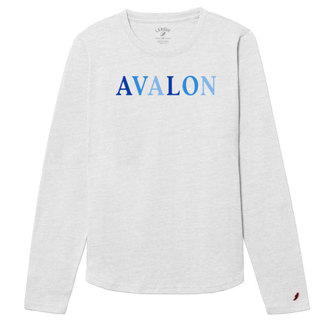 Women's Avalon Candy Intramural Long Sleeve Tee - Heather Varsity White ** 30% END OF SEASON SALE