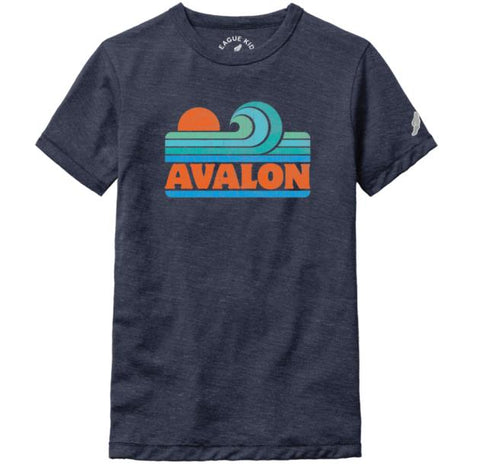 Kids Avalon Victory Falls Wave Tee - Heather Navy