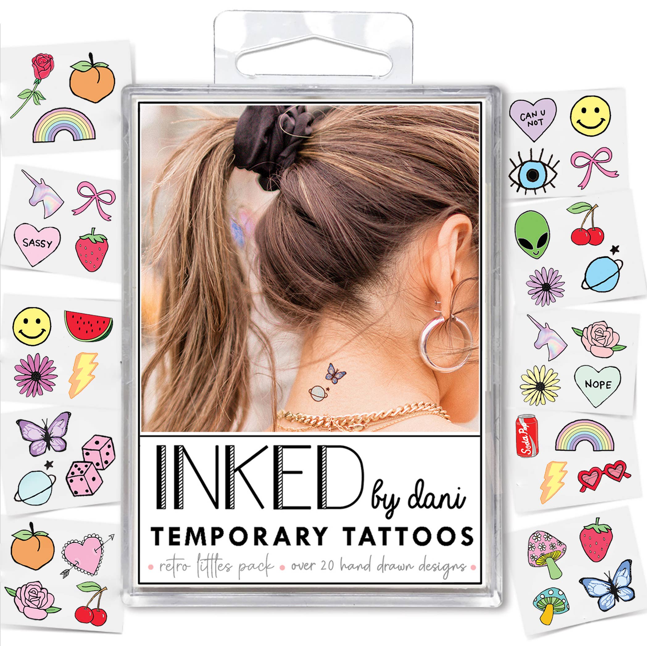 Retro Littles Temporary Tattoo Pack