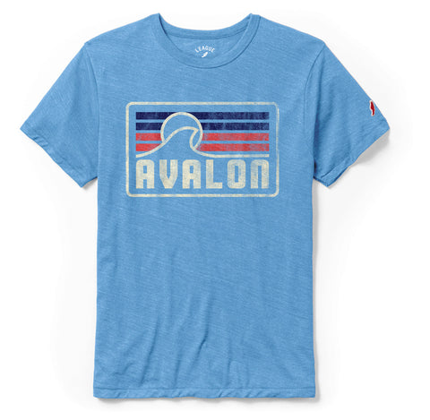 Men's Avalon Victory Falls Tee with Sunset - Heather Power Blue