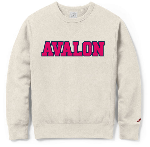 Avalon Stadium Crew Unisex Fit - Oatmeal with Pink