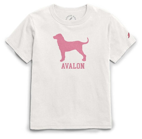 Kids Avalon Pink Dog Tumble Tee - White