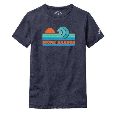 Kids Stone Harbor Victory Falls Wave Tee - Heather Navy