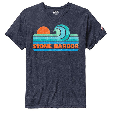 Men's Stone Harbor Wave Tee - Heather Liberty Navy